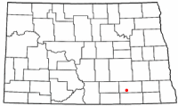 Location of Edgeley, North Dakota