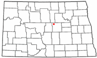 Location of Harvey, North Dakota