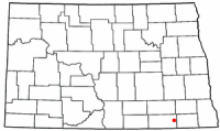 Location of Oakes, North Dakota