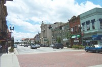 South Main Street, as seen from the intersection of Main and Wooster in Bowling Green.