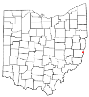 Location of Bridgeport, Ohio