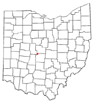 Location of Dublin within Ohio.