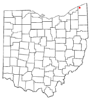 Location of Geneva within Ashtabula County, Ohio