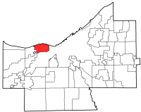 Location of Lakewood in Cuyahoga County