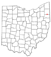 Location of Mineral Ridge, Ohio