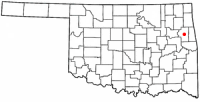Location of Tahlequah, Oklahoma