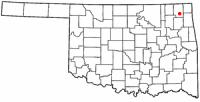 Location in Craig County and the state of Oklahoma.