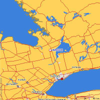 Barrie in relation to Southern Ontario