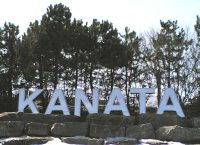 Three-metre-high sign at Kanata's eastern boundary
