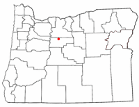 Location of Warm Springs, Oregon