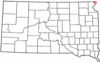 Location of Rosholt, South Dakota