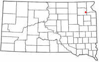 Location of Waubay, South Dakota
