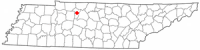 Location of Ashland City, Tennessee