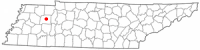 Location of Huntingdon, Tennessee