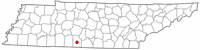 Location of Pulaski, Tennessee