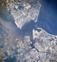 Newport News, Hampton, Portsmouth and Norfolk, Virginia. Hampton is top right