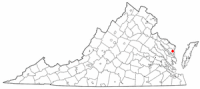 Location of Kilmarnock, Virginia
