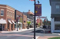 View of downtown Manassas looking east on Center Street.