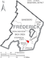 Location in Frederick County