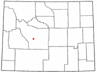 Location of Lander, Wyoming